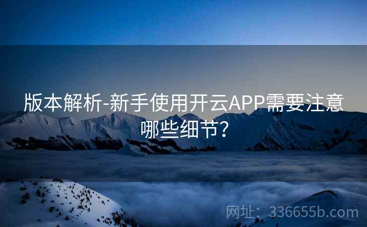 版本解析-新手使用开云APP需要注意哪些细节？  第2张