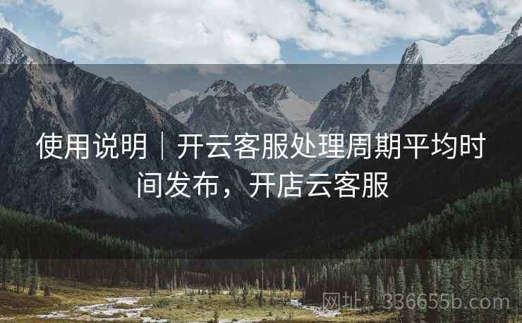 使用说明｜开云客服处理周期平均时间发布，开店云客服